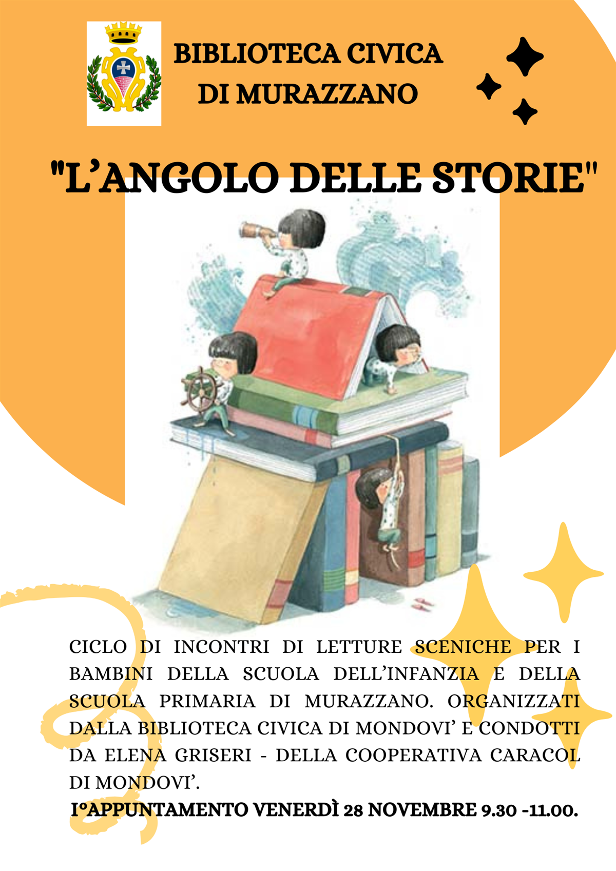CICLO DI INCONTRI IN BIBLIOTECA  PER LE SCUOLE DELL'INFANZIA E PRIMARIA