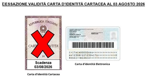 Cessazione validità carta d’identità cartacea al 3 agosto 2026