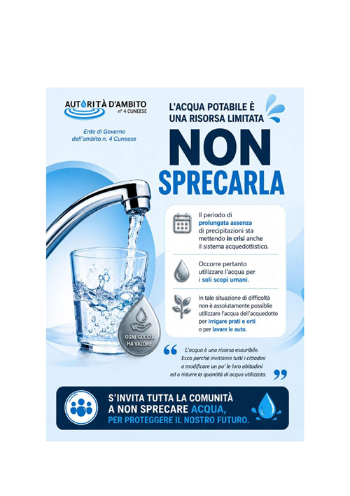 Comunicazione sull'uso razionale della risorsa idrica - Uso razionale della risorsa idrica